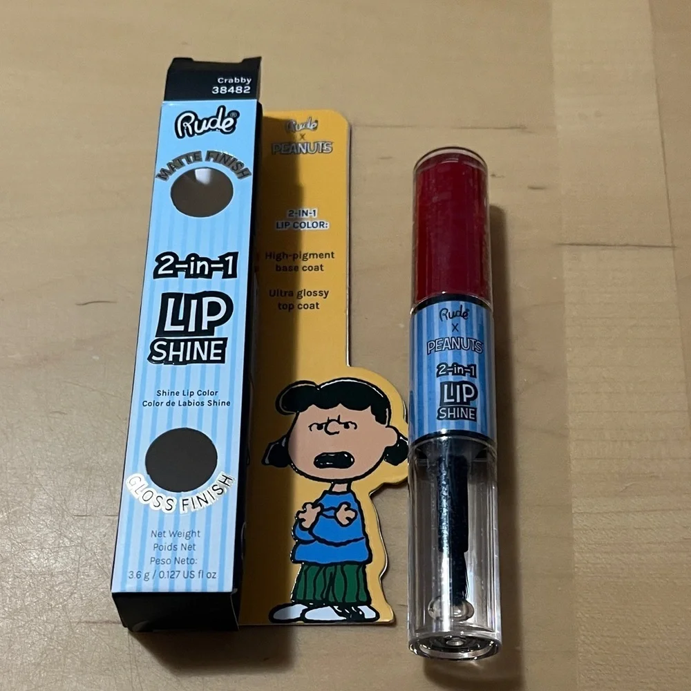 RUDE 2-in-1 Lip Shine with Peanuts Design
